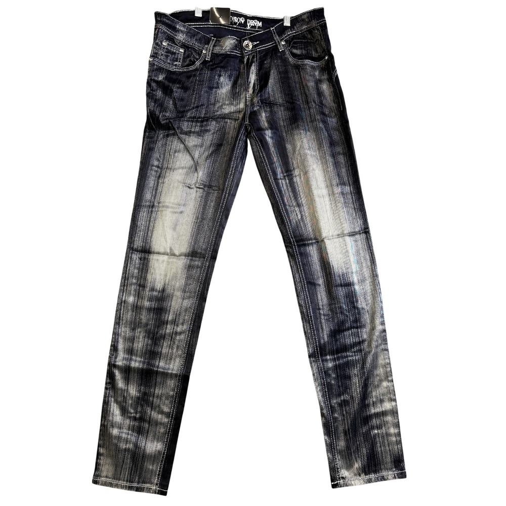 Poison Denim Jeans Womens Junior 13/14 Soft Jegging Blue Dark Skinny Rhinestone